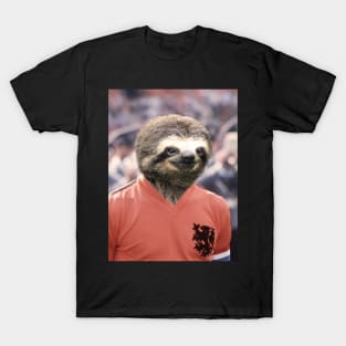 Dutch Sloth playing for The Netherlands football team T-Shirt